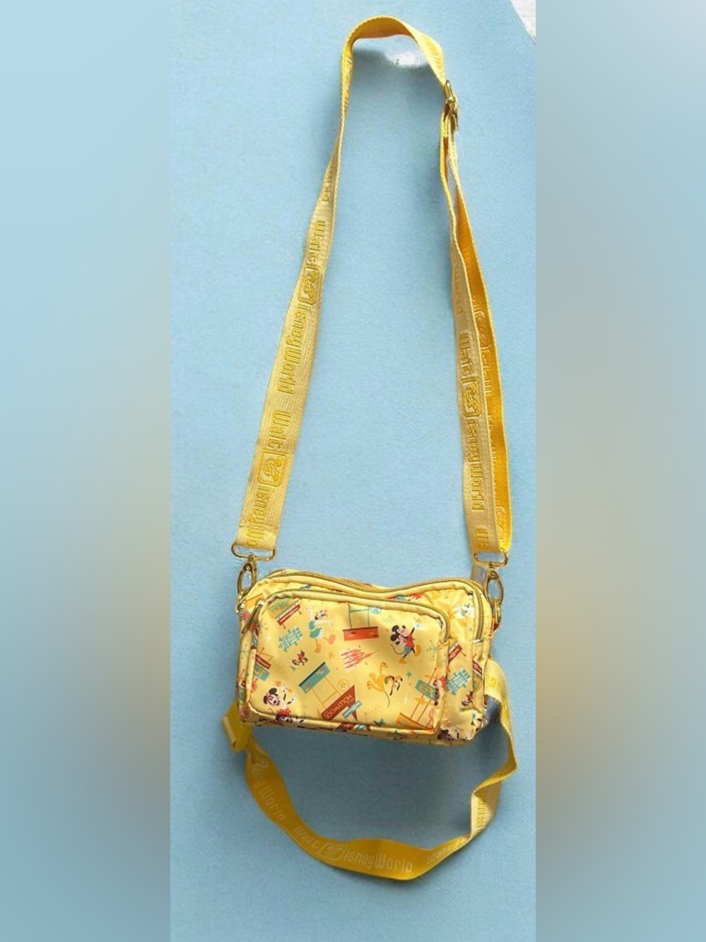 Disney Yellow Crossbody Bag with Character Print